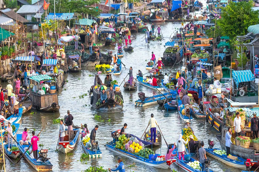 Vẻ đẹp chợ nổi Cà Mau. Ảnh: Sưu tầm